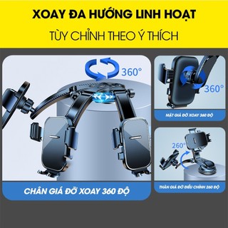 Giá đỡ điện thoại trên ô tô dán taplo A29 SEAMETAL dạng thác nước không che tầm nhìn xoay 360 độ