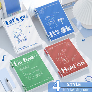 Sổ vở còng bìa lót Chibi đơn sắc hoạ tiết Tâm trạng + Ruột Giấy BONZAI