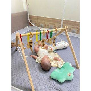 Khoen tròn treo kệ chữ a, Đồ chơi treo nôi cho trẻ sơ sinh Chàng Trai Gỗ