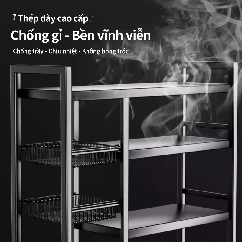 Lifinity Kệ Đựng Đồ Bếp Kèm Giỏ Rau Di Động, Bánh Xe Để Đồ Điện Gia Dụng Chắc Chắn
