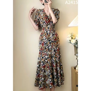 Đầm hoa chéo eo A2415