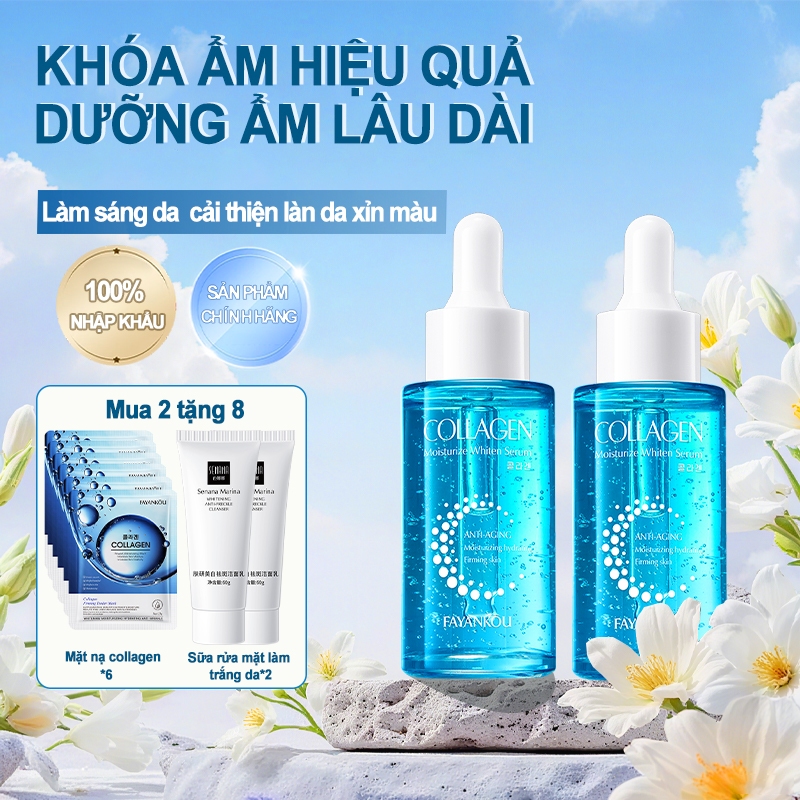 🔥 [MUA 1 TẶNG 4] Serum Collagen Dưỡng Trắng Cấp Ẩm - Giảm Thâm Nám, Se Khít Lỗ Chân Lông - Vitamin C + HA - Cho Mọi Da