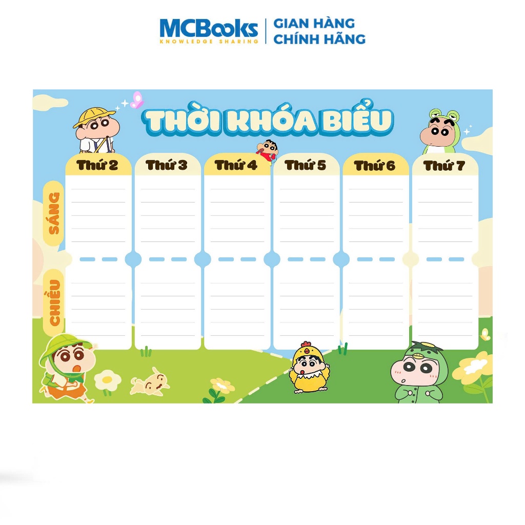 Thời Khóa Biểu B5 Khổ 17*24 Bóc Dán Mẫu Thiết Kế Dễ Thương - Mẫu Ngẫu Nhiên