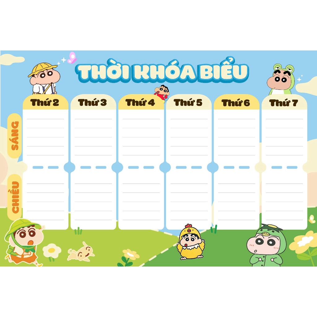 Thời Khóa Biểu B5 Khổ 17*24 Bóc Dán Mẫu Thiết Kế Dễ Thương - Mẫu Ngẫu Nhiên