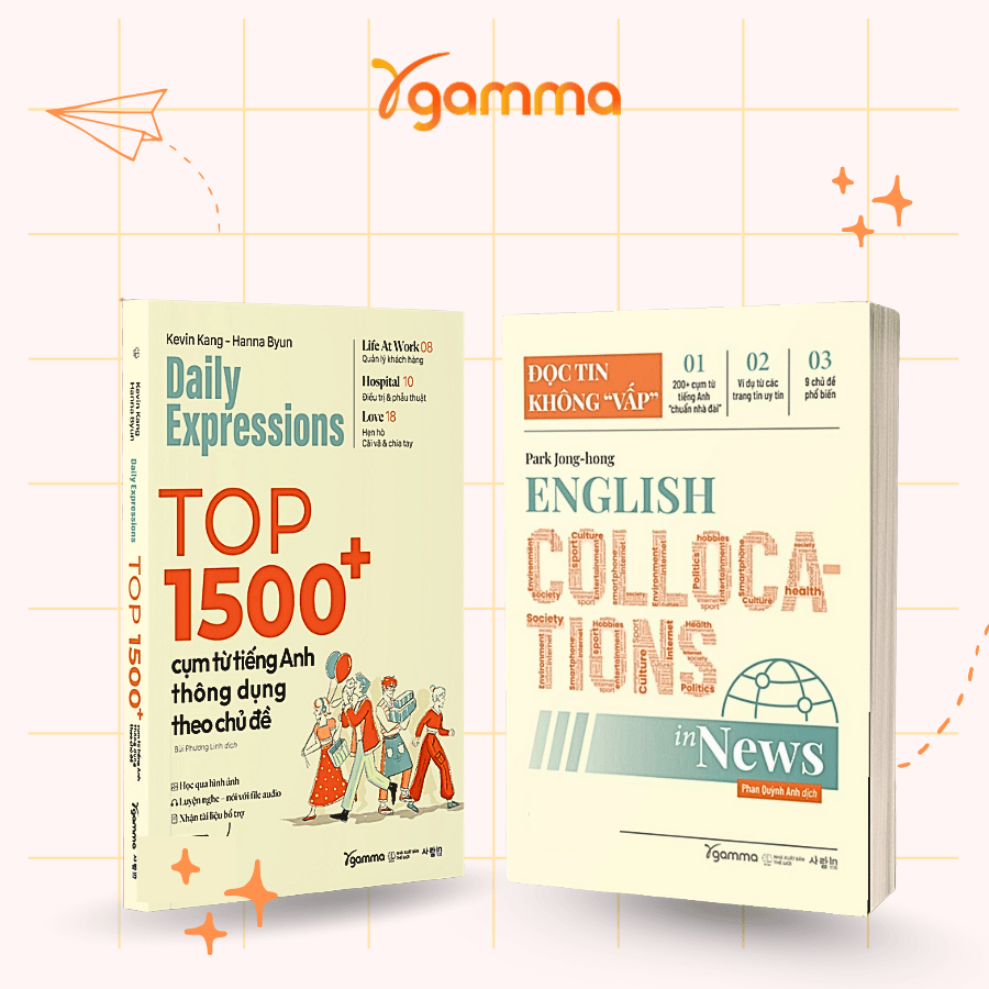 Sách - Lẻ/Combo English Collocations In News - Đọc Tin Không Vấp + Top 1500+ Cụm Từ Tiếng Anh Thông Dụng