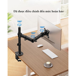 Giá đỡ màn hình  Tay 38 Cm - Hàng Cao Cấp 17-32 Inch / Tải Trọng 8Kg - Lắp Đặt Kẹp Bàn