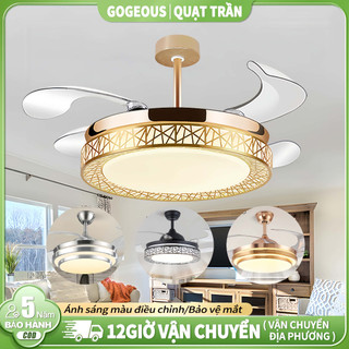 QUẠT TRẦN ĐÈN trang trí Quạt trần không cánh 4 cánh 6 cấp gió 3 màu đèn quạt trần phòng ngủ