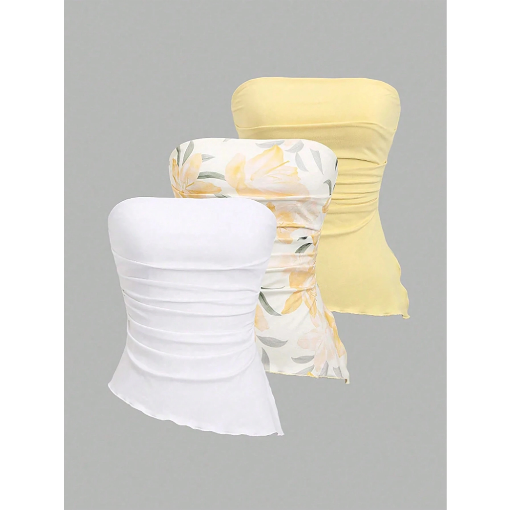 Áo Ống Nữ Sát Nách Dáng Lửng Vạt Bất Đối Xứng - Áo Kiểu Dáng Petite YN008