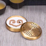 Bộ dụng cụ tạo  khuôn xông g trầm bột bằng đồng dày dặn bền đẹp với thời gian(QUÀ:hộp bột dẫn nhiệt 60g và 10g bột trầm) — ảnh 2