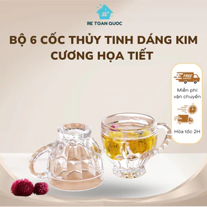 Bộ 6 cốc thủy tinh uống nước uống trà Lirmartur P-125 (mẫu ngẫu nhiên)(Retoanquoc)