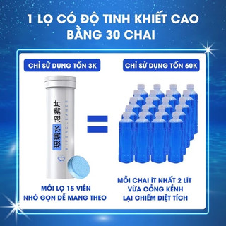 Lọ 15 Viên Sủi Rửa Kính Ô Tô Xe Hơi Đậm Đặc Tiện Dụng (Hàng Loại 1, 1 viên = 4L) L01