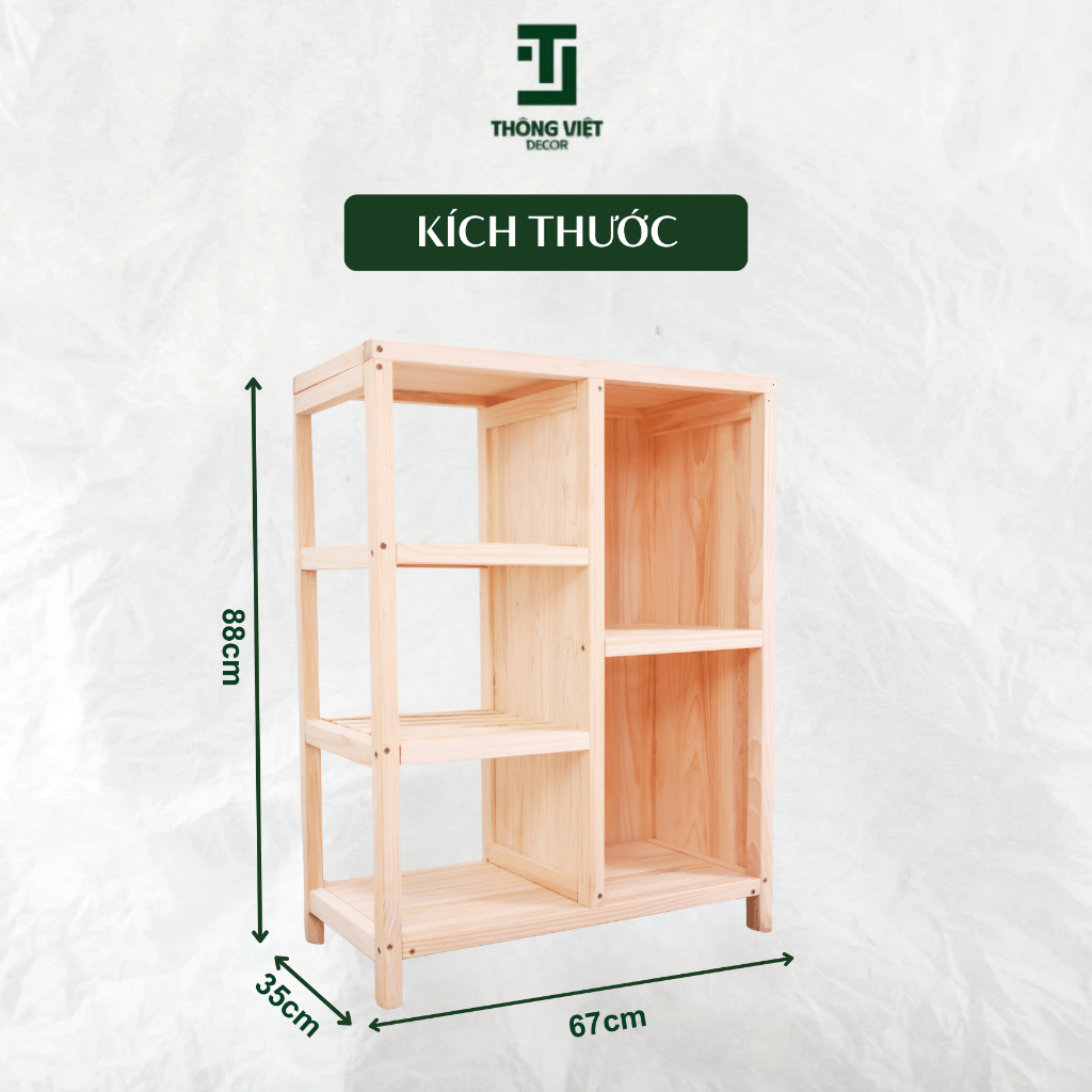 [TV-D017] Kệ Gỗ Thông Trang Trí Đa Năng , Giá Để Sách Tủ Đầu Giường Decor Phòng Ngủ Phòng Khách