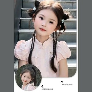 Tóc Giả Nơ Tết 2 BÍNH NHỎ, Nơ Tóc Cho Bé Gái Phong Cách Cổ Điển HaminStore