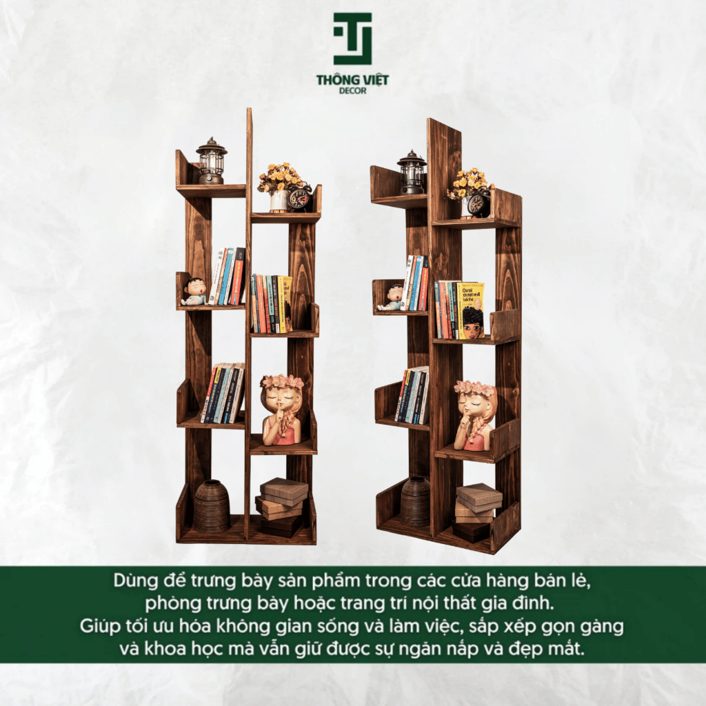 [TV-D007]Kệ Sách Đa Năng Xương Rồng , Giá Sách Trang Trí Để Bàn Decor Phòng Gỗ Thông Đẹp Tinh Tế