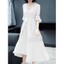 Đầm phối ren 1 màu trắng A1413
