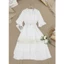 Đầm phối ren 1 màu trắng A1413