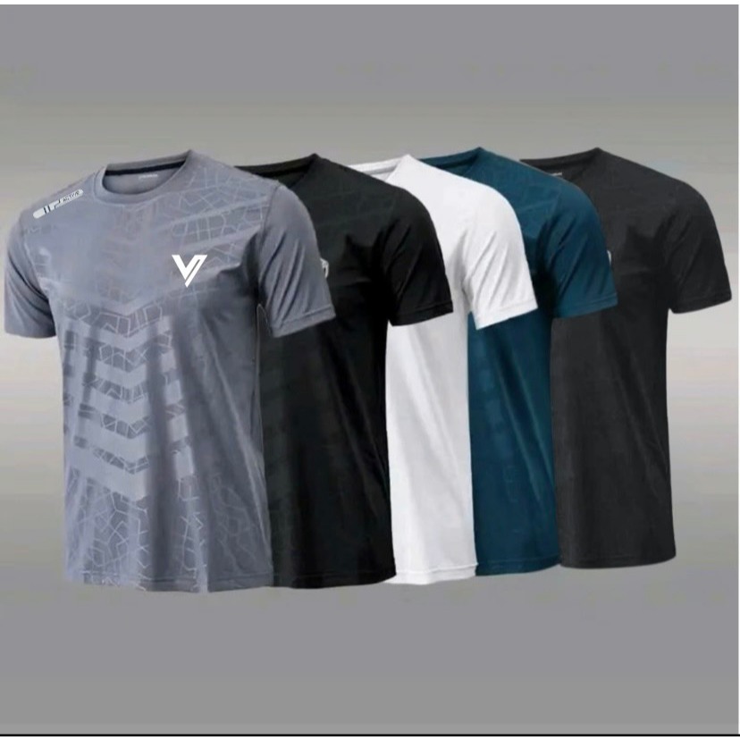 Combo 5 áo thun nam cộc chữ V dập nổi chất liệu thun co dãn 4 chiều