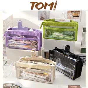 Hộp Bút Trong Suốt Nhiều Ngăn Nhiều Màu Chọn Lựa TOMI 349