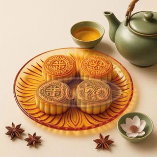 Dĩa nhựa Ánh Pha lê, đựng bánh trung thu, trưng trái cây ngày lễ, tết - Dutha