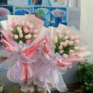 Bó hoa tulip 20 bông, 25 bông siêu to giá rẻ làm quà tặng sinh nhật, lễ 14/2, 8/3, 20/10, 20/11
