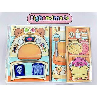 Đồ chơi bóc dán Bệnh viện Capybara - Búp bê giấy Pighandmade