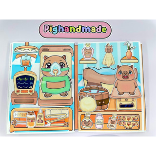 Đồ chơi bóc dán Bệnh viện Capybara - Búp bê giấy Pighandmade