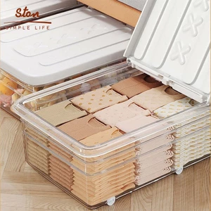 STON Hộp đựng quần áo để gầm giường trong suốt Hộp đựng đồ đa năng có bánh lăn Thùng Đựng quần áo