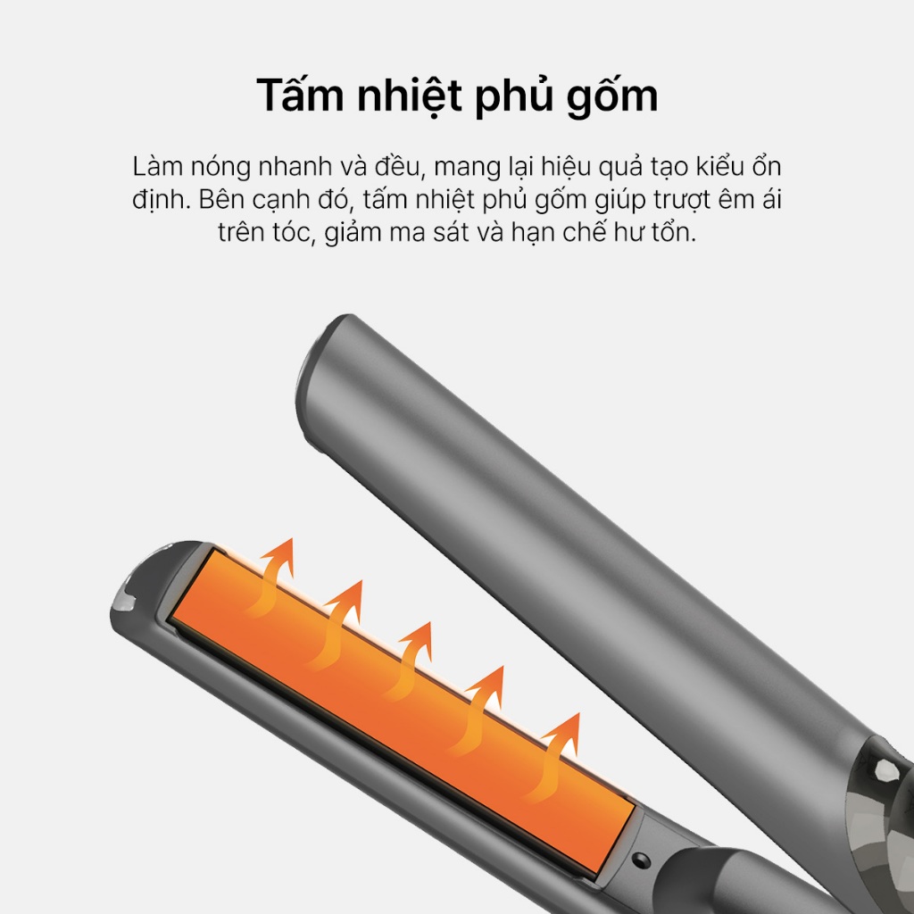 Máy Duỗi Tóc Không Dây LocknLock Premium Cordless Hair Straightener ENA225DGRY Màu Xám, 3 Mức Nhiệt - K-MALL
