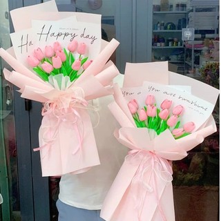 Bó hoa tulip 10 bông, 15 bông siêu rẻ làm quà tặng sinh nhật, dịp lễ 14/2, 8/3, 20/10, 20/11 (Maya Flower)