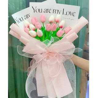 Bó hoa tulip 10 bông, 15 bông siêu rẻ làm quà tặng sinh nhật, dịp lễ 14/2, 8/3, 20/10, 20/11 (Maya Flower)