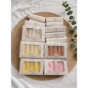 sét 5 khăn sữa xô musslin trơn cho bé