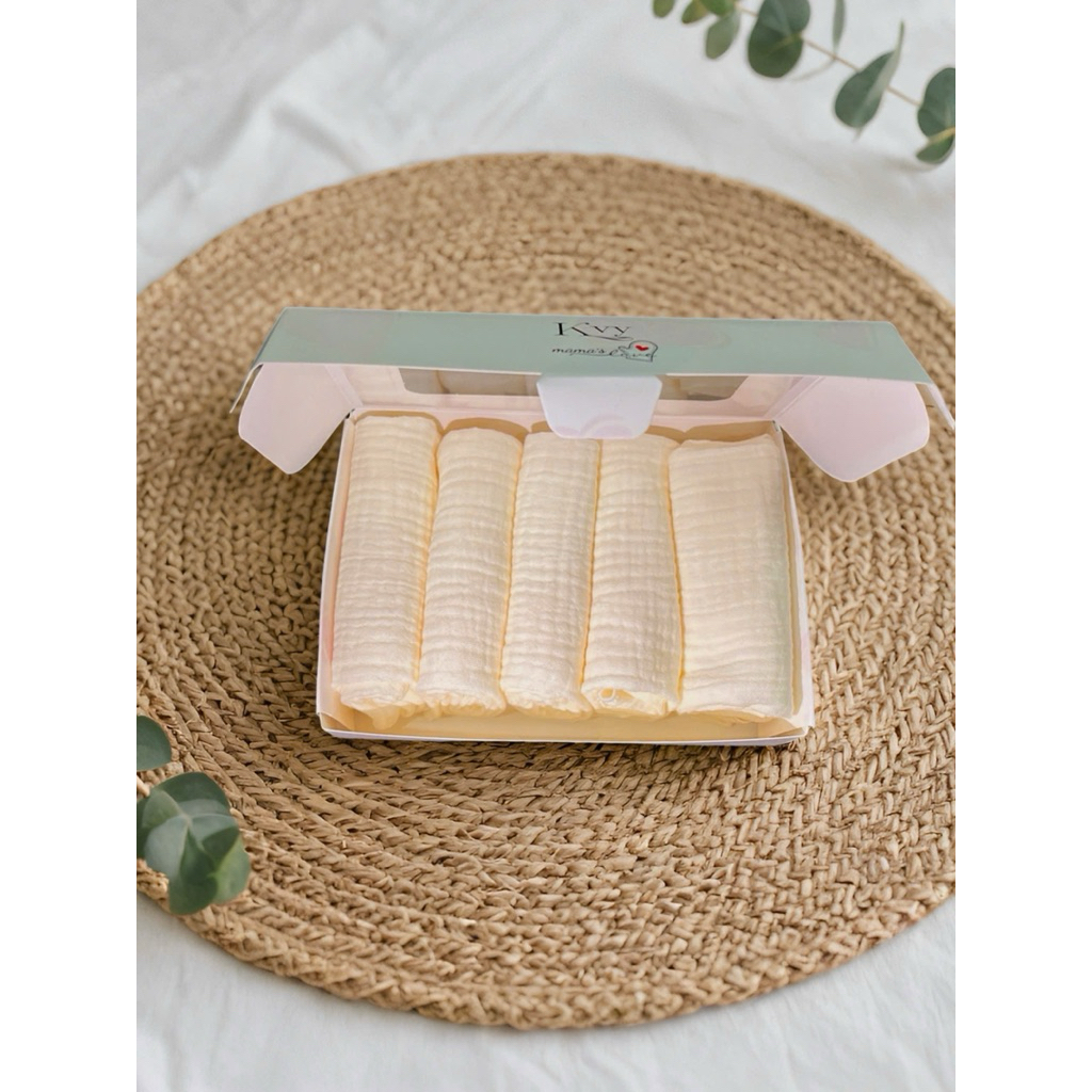 sét 5 khăn sữa xô musslin trơn cho bé