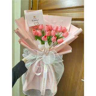 Bó hoa tulip 10 bông, 15 bông siêu rẻ làm quà tặng sinh nhật, dịp lễ 14/2, 8/3, 20/10, 20/11 (Maya Flower)