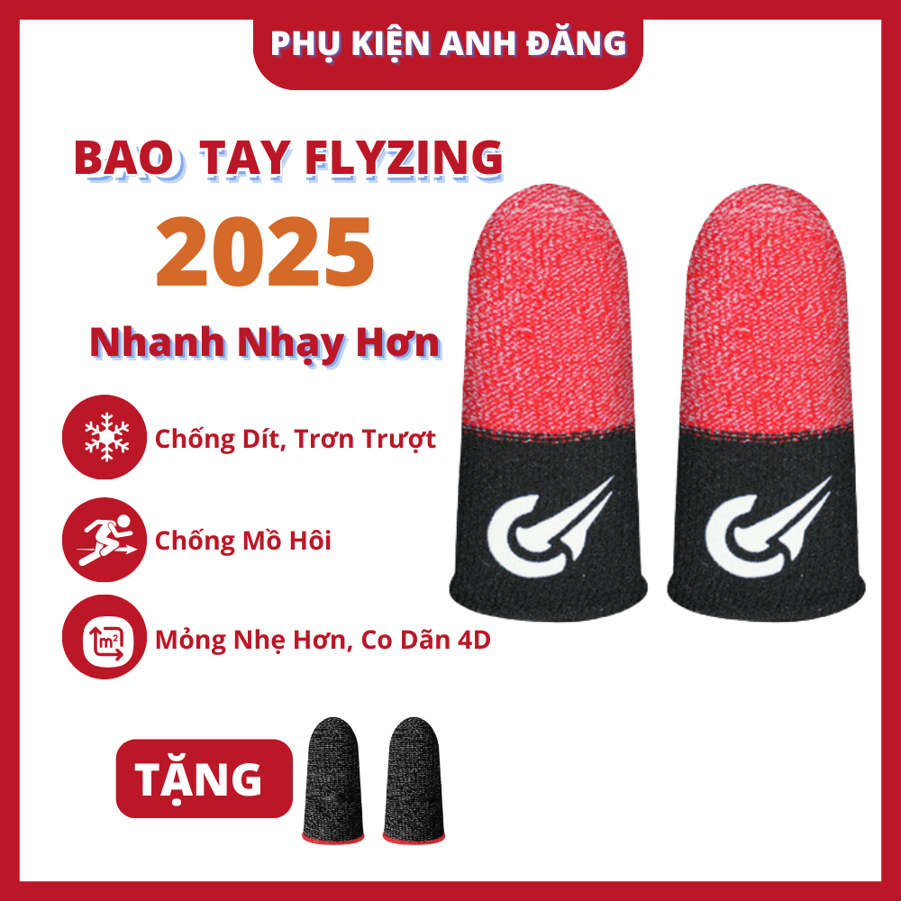 Bao Tay Chơi Game Sợi Bạc FlyZing, Găng Tay Chơi Game Đeo Ngón Chống Mồ Hôi Chống Dít Trượt Màn Hình