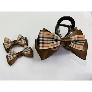 set kẹp tóc nơ xinh pha kẻ b .br hot trend