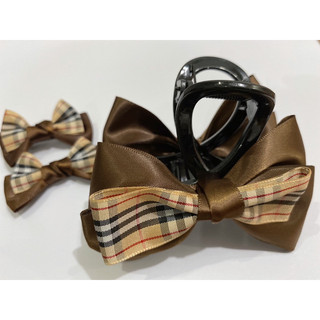 set kẹp tóc nơ xinh pha kẻ b .br hot trend