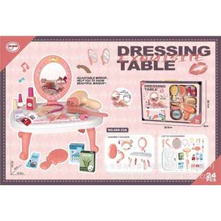 Bộ đồ chơi bàn trang điểm đầy đủ phụ kiện máy sấy son phấn quà tặng cho bé gái HT Toys