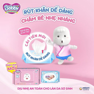 [COMBO 2 BỊCH] Khăn ướt Bobby không mùi/ có mùi (100 miếng)