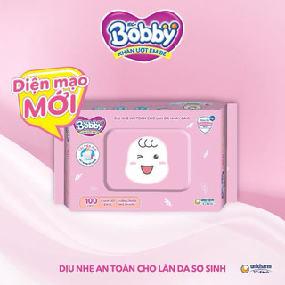 [COMBO 2 BỊCH] Khăn ướt Bobby không mùi/ có mùi (100 miếng)