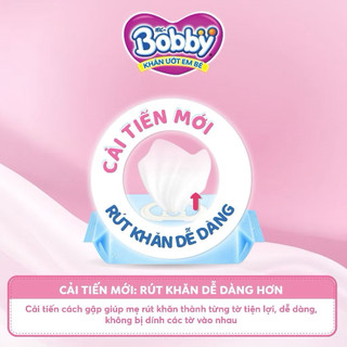 [COMBO 2 BỊCH] Khăn ướt Bobby không mùi/ có mùi (100 miếng)