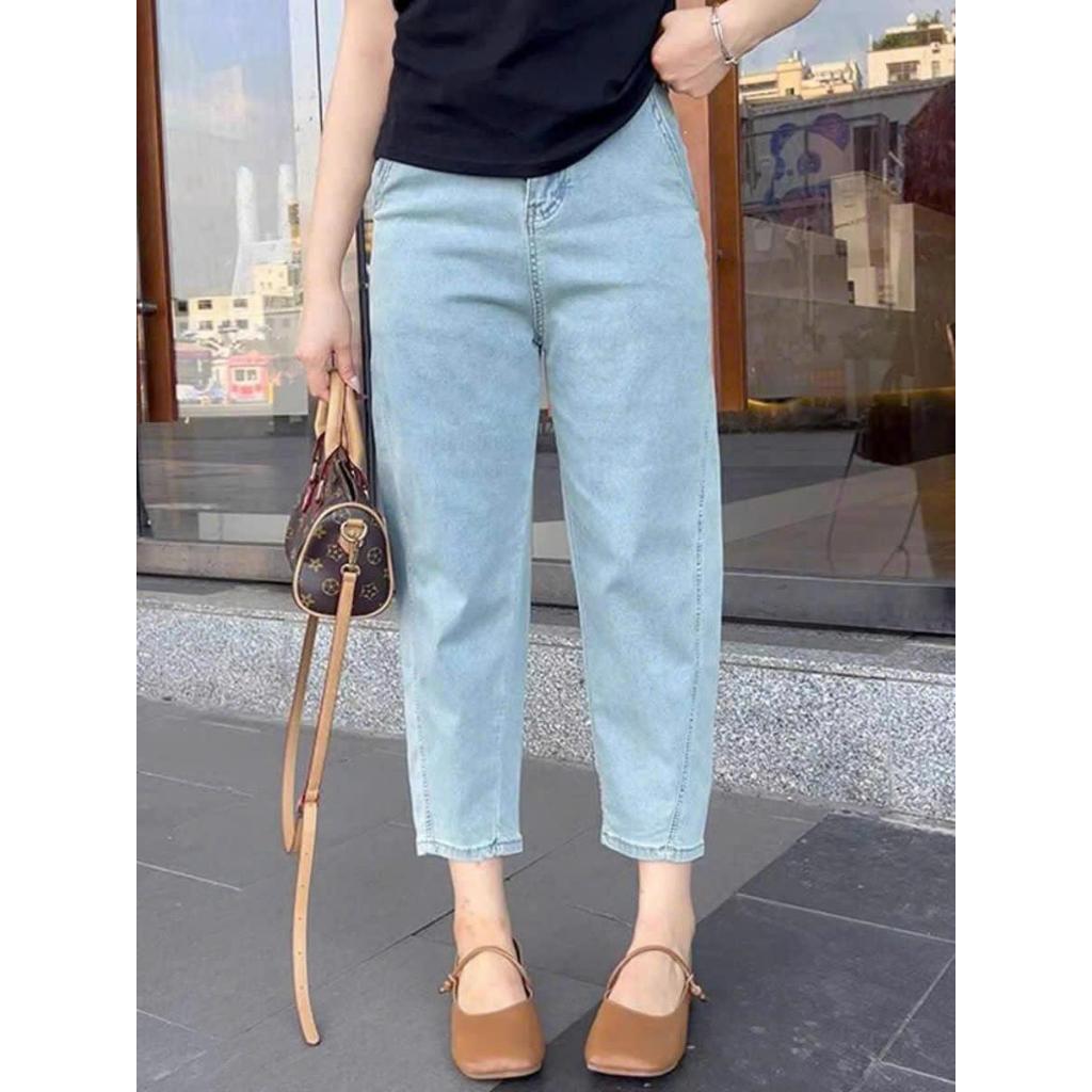 Quần Jean nữ Quảng châu, quần Jean dáng Baggy co giãn dễ chịu, cho người mông đùi to size đến 80kg Z1193