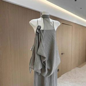 Bộ Set đồ nữ Váy maxi sang chảnh tiểu thư đầm 2 dây treo cổ Hàn Quốc S206