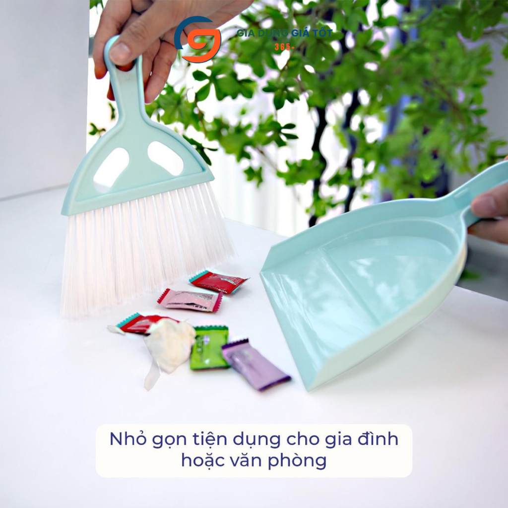 Bộ chổi quét mini kèm hốt rác nhựa Song Long - Chổi bàn thờ, bàn làm việc, văn phòng nhỏ gọn