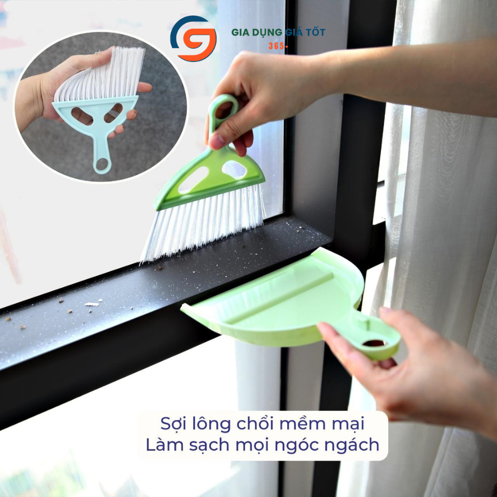 Bộ chổi quét mini kèm hốt rác nhựa Song Long - Chổi bàn thờ, bàn làm việc, văn phòng nhỏ gọn