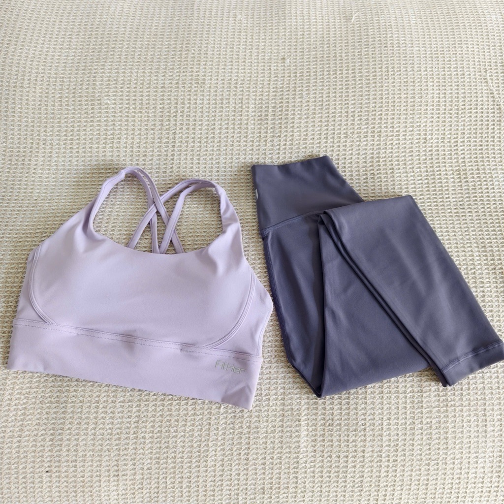 Set đồ tập gym yoga FitHer đan dây lưng chắc chắn kèm mút ngực