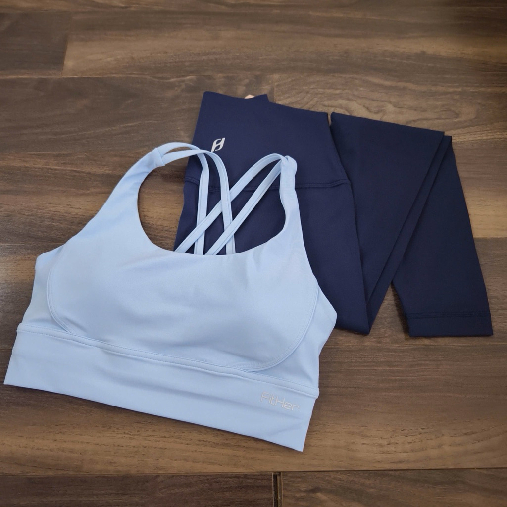 Set đồ tập gym yoga FitHer đan dây lưng chắc chắn kèm mút ngực
