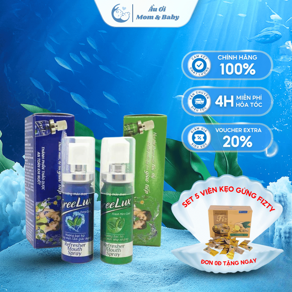 Xịt Thơm Miệng Greelux - Khử Mùi Nhanh, Chăm Sóc Răng Miệng (12ml)