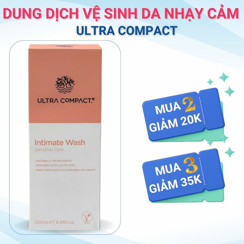 [HÀNG CTY + QUÀ] Dung Dịch Vệ Sinh Ultra Compact Intimate - Dịu nhẹ cho da nhạy cảm - 250ML