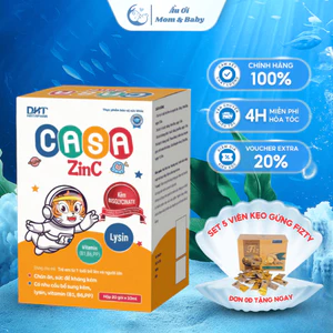 Casa ZinC Bổ Sung Kẽm Bisglycinate, Hỗ Trợ Tăng Cường Đề Kháng, Kích Thích Thèm Ăn Hộp 20 gói/10ml