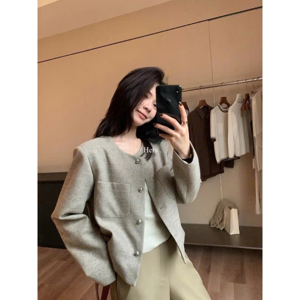 (XẢ KHO) Áo blazer túi hộp 2 lớp hàng QC 3532